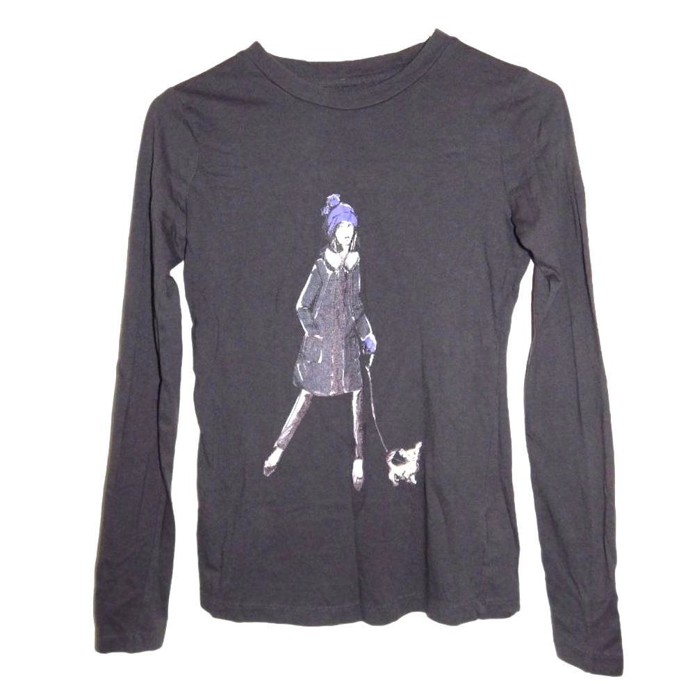 Simply Vera Vera Wang XS Charcoal Graphic Dog Soft Supima Cotton Long Sleeve
